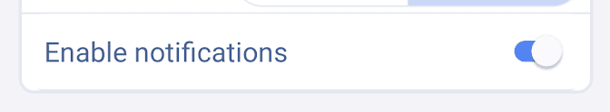 Small cut out of enable notifications button
